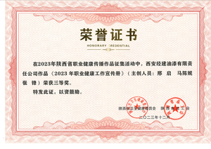 7-陕西省职业健康传播作品荣获三等奖